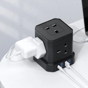Socket Plug-in USB Home Office Accessories Bathroom Outlet Extender - Picture 1 of 12