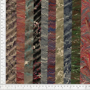 Lote Precortado Papel Mármol Mano Juego de 10, 13x48cm 5x19in Encuadernación Restauración - Imagen 1 de 1