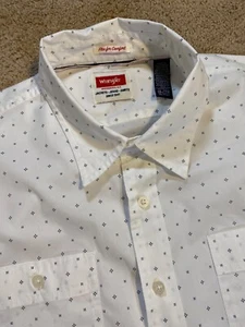 Wrangler XL White w/ Stars Flex for Comfort Button Up Long Sleeve Western Shirt - Picture 1 of 12