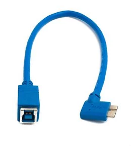 SYSTEM-S USB 3.0 Cable 30 CM Type B Socket To Micro B Plug Right Angled - Zdjęcie 1 z 4