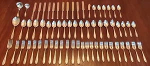 Antique 1921 Ardsley Par Plate 12 DWTS Flatware Set of 66 Oneida Community - Picture 1 of 13