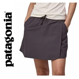 Patagonia pantaloncino donna Fleet con gonna corta taglia XL elasticizzato nero tasca zip - Foto 1 di 15