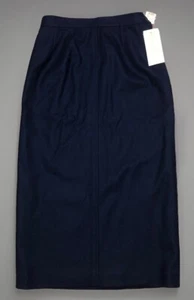 Pendleton Vintage Deadstock Pencil Maxi Skirt 2 Virgin Wool USA Navy Lined NEW - Picture 1 of 12