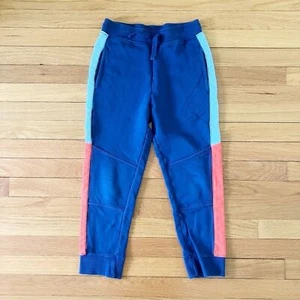 Hanna Andersson Navy Blue Orange Reinforced Knee Sweatpants Joggers 140 10 - Picture 1 of 8