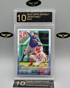 2015 Topps Series 1 Chicago Cubs JAVIER BAEZ #315 rookie RC graded mint LRG 10 - Picture 1 of 2