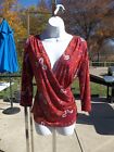 Nwt Talbots Red Pink Paisly Print Top Ps $49.50