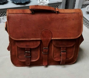 Herren Vintage Leder Messenger Laptop Computer Tasche Schultertasche Aktentasche - Bild 1 von 4