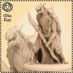 Dragonborn Fighter -  Dungeons and Dragons, 5e, Pathfinder - Miniature - Picture 1 of 1