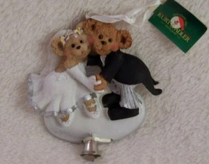 Kurt Adler Novia y Novio Navidad Oso Adorno 4.5" - Imagen 1 de 2