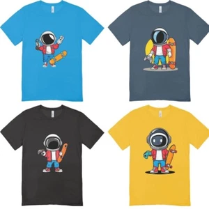 Astronaut Cartoon Vector Illustrations Skateboard Digital Download PNG SVG JPG - Picture 1 of 1