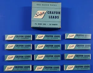 Vintage Scripto Mechanical Pencil Crayon Leads Advertising 12 Boxes RED - Picture 1 of 5