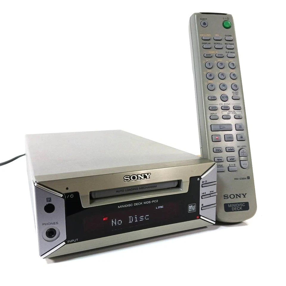 Sony MiniDisc Deck MDS-PC2 com gravador MD remoto testado do Japão / AI278T - Imagem 1 de 4