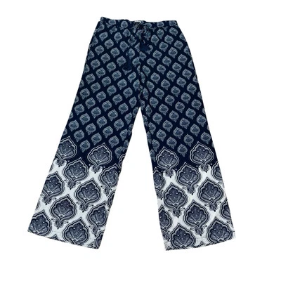 Mud Pie Women's S Small Wide Leg Pants Ornamental Paisley Print Elastic Waist - Image 1 of 4