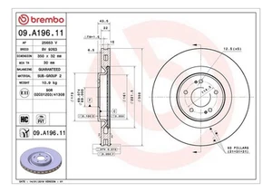 Brake Disc MITSUBISHI LANCER VIII EVO X 09.A196.11 - Picture 1 of 2