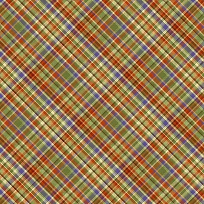 Quilting Treasures - Cornucopia Harvest - Diagonal Plaid - Multi, BTY - Image 1 of 4