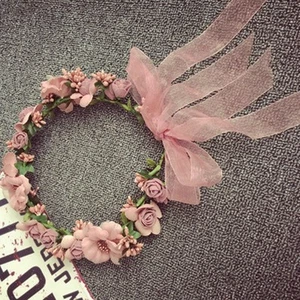 Frauen Kranz Blume Haarband Stirnband Floral Braut Strand Hochzeit Party Diademe - Bild 1 von 6