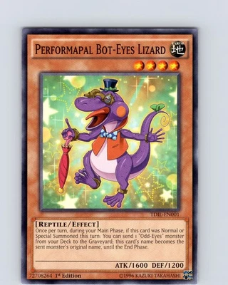 Yu-Gi-Oh TCG Performapal Bot-Eyes Lizard TDIL-EN001 1st Edition Common Card NM - Image 1 of 2