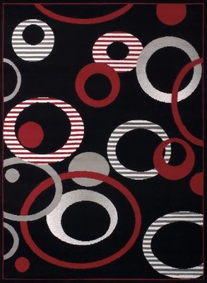 Black Contemporary 2x7 Area Rug United Weavers 851-10470 - Approx 2' 3" x 7' 2" - Image 1 of 3