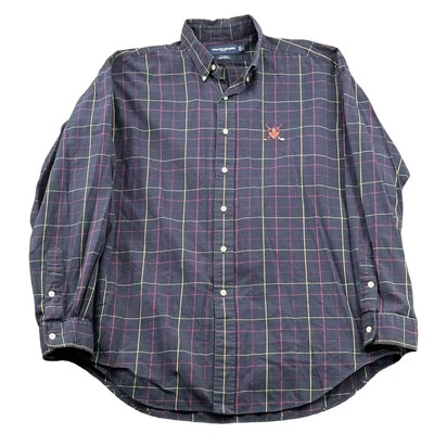 Camisa de golf Ralph Lauren para hombre grande azul púrpura a rayas tilden cresta de algodón preppy Foto 1 de 4