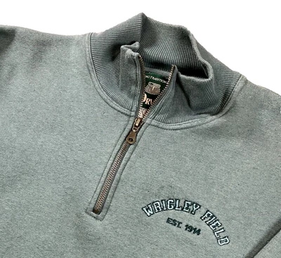 ORVIS Wrigley Field 1/4 Zip Green Fleece Lined Men's Size Medium Mock Neck Shirt - Image 1 of 4