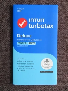 2024 Intuit Turbotax Deluxe Federal State Windows Mac From Staples - Afbeelding 1 van 4