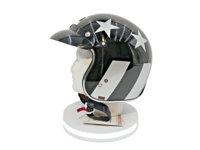 TORC T-50 3/4 Retro Motorcycle Helmet Gloss Black Captain Size XXL -T5005CAP26 - Image 1 of 4