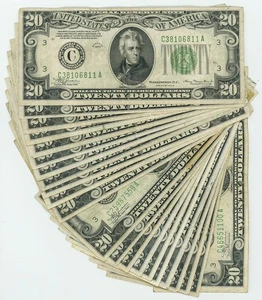 FR #2054C $20 1934 (22) Federal Reserve Notes Philadelphia DC-6310 - Picture 1 of 3