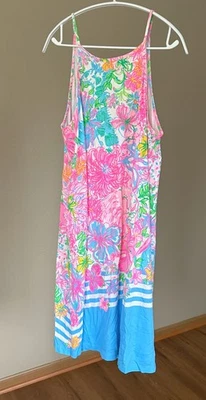 Vestido swing Lilly Pulitzer algodão pima "paraíso encontrado" vestido tamanho G roupa de resort - Imagem 1 de 4