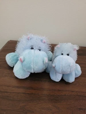 Ganz Webkinz Lot of 2 Hippos Blue Stuffed Animals Plush No Codes - Image 1 of 4