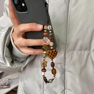 Retro Phone Chain Rope Resin Bracelet Keychain For Girl Woman - Photo 1 sur 11