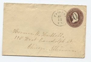 Busta timbrata marrone 1880 2 ct Fairfax VA 10 in cerchio annullo [6986.752] - Foto 1 di 3
