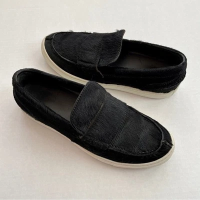 Zapatos Mocasines Italianos Giambattista Valli Paris Pelo de becerro Negro Sin Cordones 37 / EE. UU. 7 Foto 1 de 4