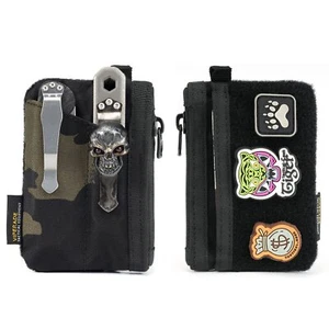 Ve17 Small Edc Pouch Edc Pocket Organizer With Diy Patch Area Mini Edc Pouch Wit - Picture 1 of 7