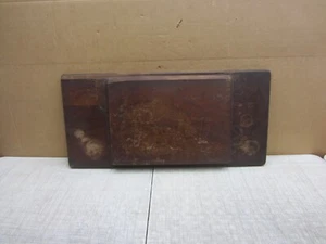 VTG ANTIQUE SINGER TREADLE SEWING MACHINE WOOD TABLE TOP COVER CABINET PART - Picture 1 of 20