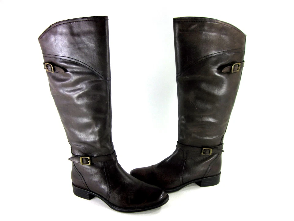 BOTAS DE MUJER DIBA FIN DE SEMANA HASTA LA RODILLA MODA CUERO MARRÓN EE. UU. TALLA 9,5 MED Foto 1 de 1