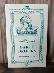 Garth Brooks Crazy Horse Steakhouse Concert Program California 1990 - Picture 1 of 2