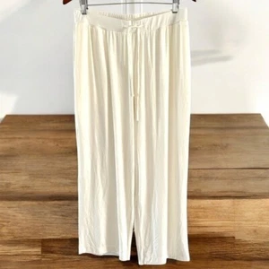 Cozy Earth Lounge Pants Womens XL White Bamboo Pull On Elastic Waist Drawstring - Picture 1 of 14