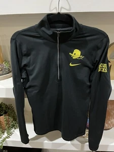 Nike 1/4-Reißverschluss Dri Fit Jacke Damen klein schwarz Oregon Enten NCAA sportlich Oberteil - Bild 1 von 3