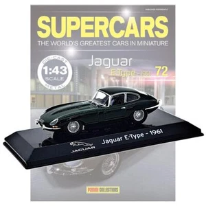 Panini Supercars Sammlung 72 - Jaguar E-Type 1961 Modell mit Magazin