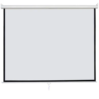 84" X 84" Diagonal Dimension Pull Down Projection Screen Matte HD Movie Theater - Image 1 of 4