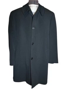 Loro Piana Storm System 100% Wool Cardinal of Canada Luxury Black Coat 46R READ! - Picture 1 of 13