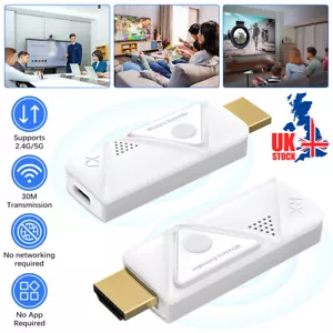 More details for wireless hdmi extender video transmitter receiver screen mirroring pc to tv -30m