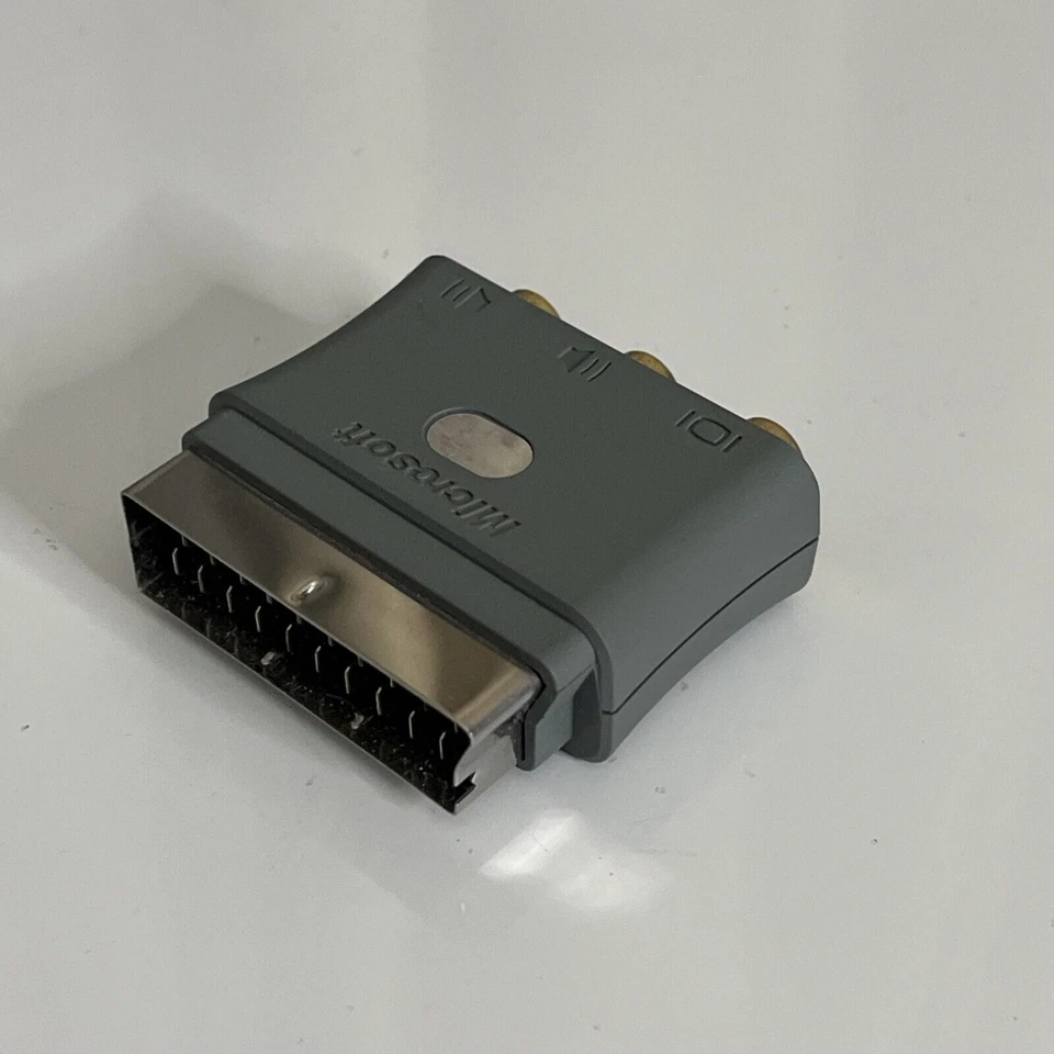 Genuine Microsoft XBOX SCART to Composite RCA AV Adapter Converter - Image 1 of 4