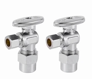 EFIELD 2 PCS 1/2" CPVC X 3/8" OD 1/4TURN COMPRESSION ANGLE STOP VALVE - Picture 1 of 4