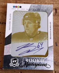 2010-11 UD The Cup Brandon McMillian Yellow Printing Plate 1/1 Auto Card Ducks