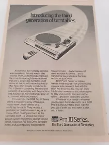 1981 BSR Pro III Series 300 Turntable Print Ad Music - Picture 1 of 2