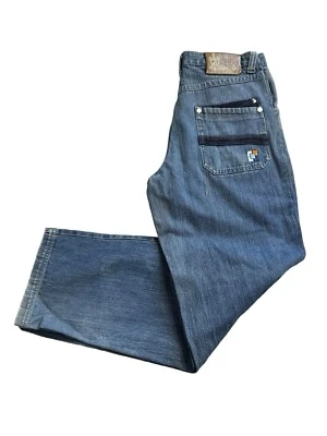 Notorious BIG Men's Baggy Y2K Embroidered Blue Jeans Size 2000s  Vintage 32X32 - Image 1 of 4