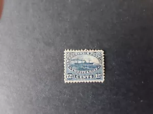 1860 New Brunswick # 10, Steam Ship, 12 1/2 cents, blue, perf 12 - Picture 1 of 2