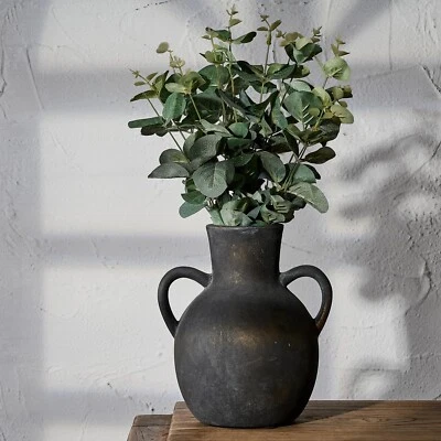 Florero de cerámica rústica SIDUCAL para granja con 2 asas, florero de terracota,... Foto 1 de 4