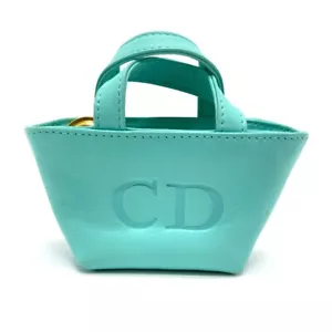 Dior CD Logo Micro Bag Mini Pouch Charm Handtasche Leder Türkis - Bild 1 von 12